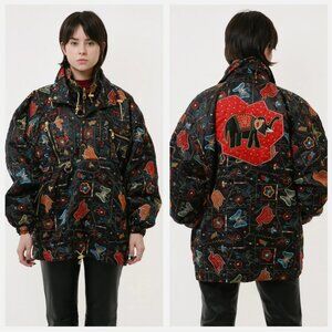 Vintage Rare Embroidered Elephant Embellished Coat Jacket Farm Rio Johnny Was